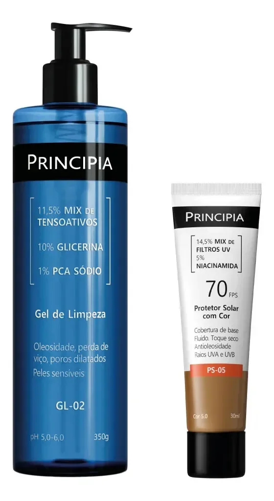 Principia Kit Rotina Poderosa Gl-02 + Ps Com Cor 5.0 Fps 70 Todo Tipo De Pele Dia/noite