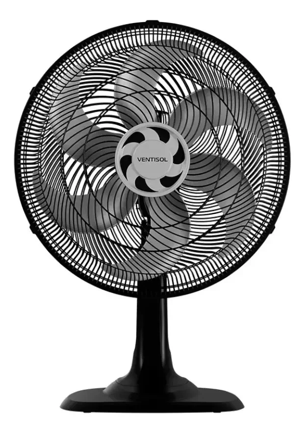 Ventilador Mesa 40cm Preto Ventisol 6 Pás Turbo 127 Volts