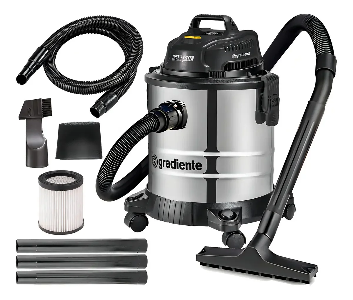 Aspirador Pó Água Gradiente PGAC200 Inox 20L 1200W com Soprador