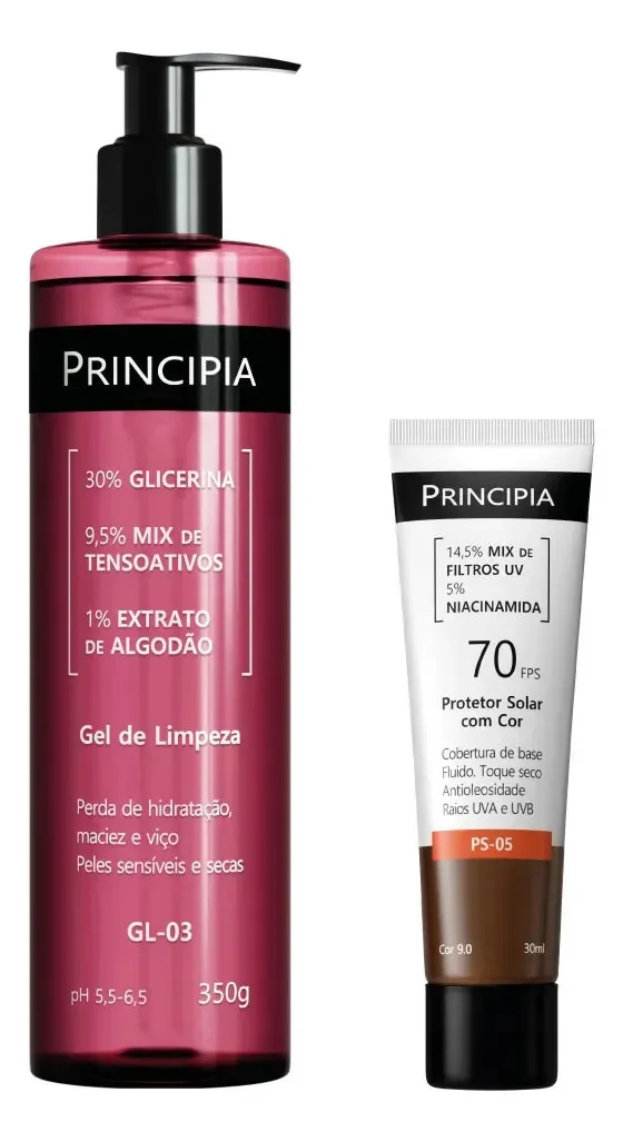 Principia Kit Rotina Poderosa Gl-03 + Ps Com Cor 9.0 Fps 70 Todo Tipo De Pele Dia/noite