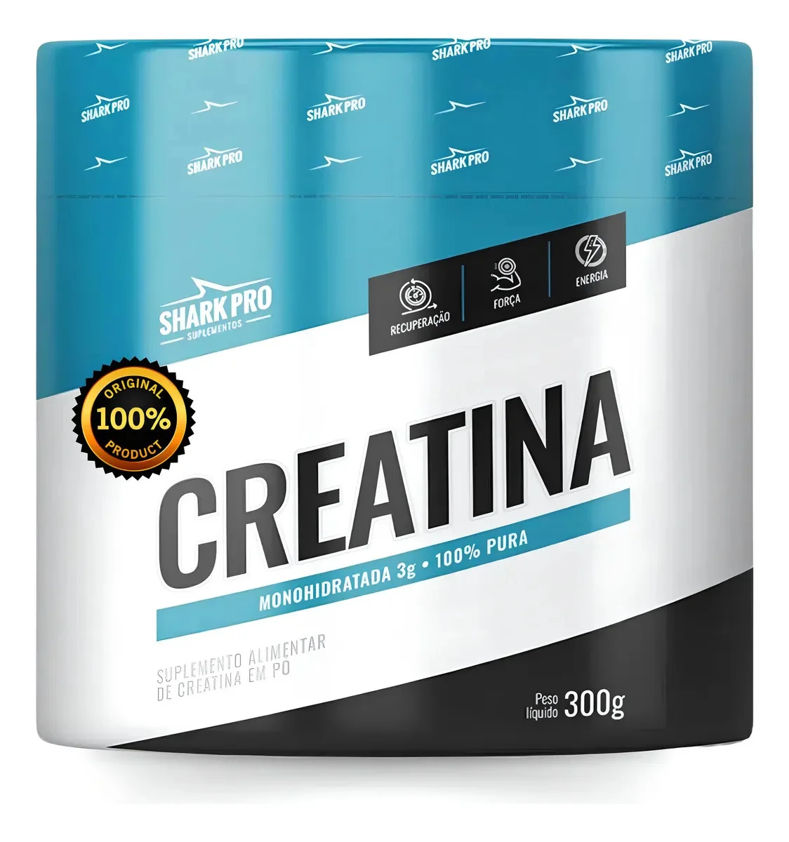 Suplemento Creatina Premium Shark Essencial Para Iniciantes Sabor Sem Sabor