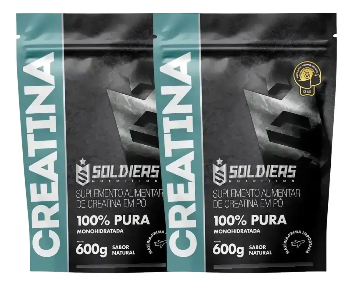 Creatina Soldiers Nutrition em pó Sem sabor x 1.2kg 2 un