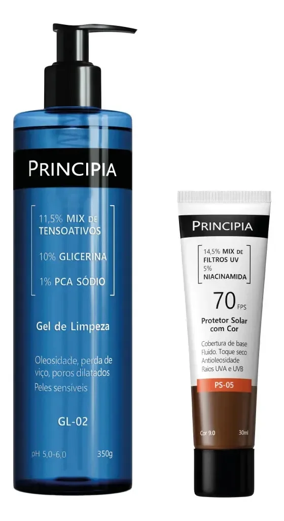 Principia Kit Rotina Poderosa Gl-02 + Ps Com Cor 9.0 Fps 70 Todo Tipo De Pele Dia/noite