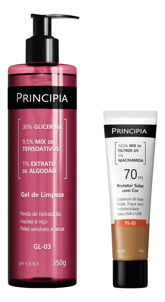 Principia Kit Rotina Poderosa Gl-03 + Ps Com Cor 4.0 Fps 70 Todo Tipo De Pele Dia/noite